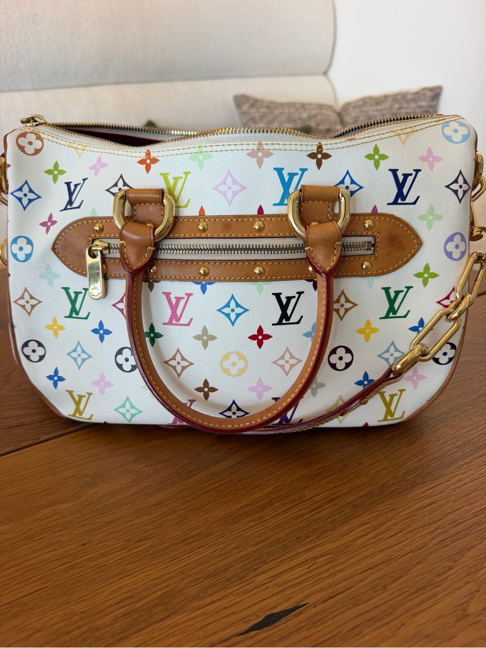 Takashi Murakami LV Monogram Multicolore Rita in Blanc/White - Picture 2 of 10